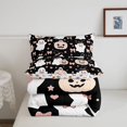 thumbnail image 5 of Homewish Sweet Halloween Cartoon Ghost Queen Comforter Set,Pink Pumpkin Bow Print Comforter Sets Queen,Halloween Reversible,3 Pieces,1 Comforter and 2 Pillowcases, 5 of 7