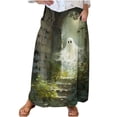 thumbnail image 2 of WFJCJPAF 2024 New Halloween ! Women Skirts under $10 Short,Women's Printed Elastic Waistband Pleated Pocket Skirt With Mid Calf Skirt - Black M, 2 of 5