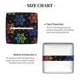 thumbnail image 5 of Lsque Rainbow Snowflake Printed Tissue Box Cover Holder, Facial Paper Organizer Dispenser,Square with Bottom Belt, PVC Leather Decorative Organizer, 5 of 8