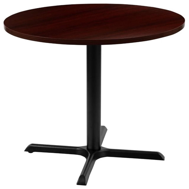 Pemberly Row Table de Conférence Ronde de 36 Pouces à Dessus en Bois, Acajou