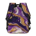 thumbnail image 4 of Easygdp Purple Gold Marble Swirls Mochila Ergonómica Versátil para Laptop - Múltiples Bolsillos, Correas Ajustables, Unisex para Escuela, Viajes y Actividades al Aire Libre-One Size, 4 of 5