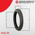 thumbnail image 2 of Syndyt SYR 160 16” x 2.25” Off-Road BMX Bicycle Tire, Directional Tread, Compatible with SYR 160 16" E Balance Bike, Black 16x2.25, 2 of 9