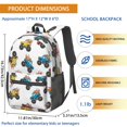 thumbnail image 3 of Monster Cartoon Truck White Pattern 17" Waterproof Oxford School Backpacks for Teens, S-Shape Padded Straps, for School, Travel, Hiking, Camping, 3 of 5