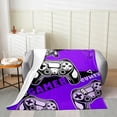 thumbnail image 2 of Gamer Throw Blanket Teens,Video Game Blanket 40x50 Inch,Gaming Fleece Blanket Gamer Room Decor,Purple Black Gamepad Controller Fuzzy Blanket, 2 of 4