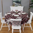 thumbnail image 2 of Red and Black Checkered Christmas Snowflake Pattern Round Tablecloth 60"x60",Wrinkle Wipeable Table Cloth for Kitchen Dining Room Picnic Patio Party, 2 of 6