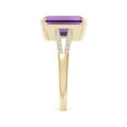 thumbnail image 3 of ANGARA Natural 4 Ct. Amethyst with Diamond Classic Ring in 14K Yellow Gold for Women (Ring Size: 8.5), 3 of 9