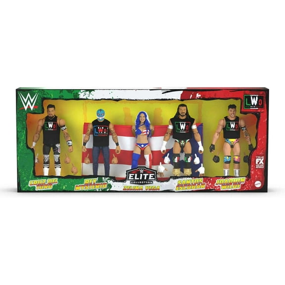 LWO Elite 5-Pack (Rey Mysterio, Santos Escobar, Zelina Vega, Cruz Del Toro & Joaquin Wilde) Mattel WWE Toy Wrestling Action Figures