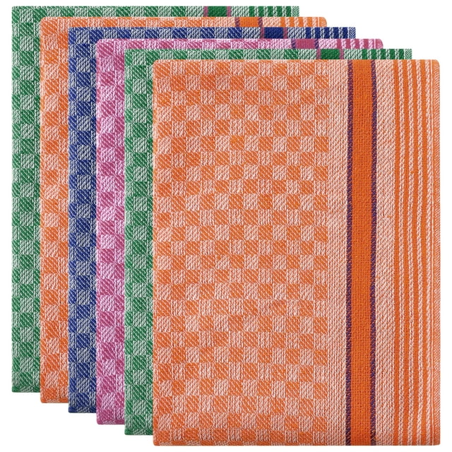 REGALWOVEN Paños de cocina de tejido waffle 6 piezas toallas de cocina de algodón multicolor 15"x25"