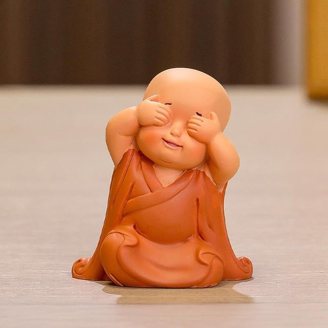 XWSHYW Decoraciones para El Hogar Adorno de Resina Basimu Pequeño Monje Inspirado En Zen