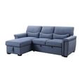 thumbnail image 1 of ACME Haruko Fabric Reversible Sleeper Sectional Sofa with Storage in Blue, 1 of 9