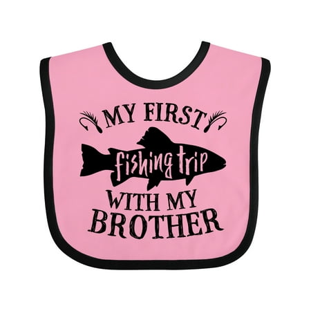 

Inktastic My First Fishing Trip with My Brother Gift Baby Boy or Baby Girl Bib