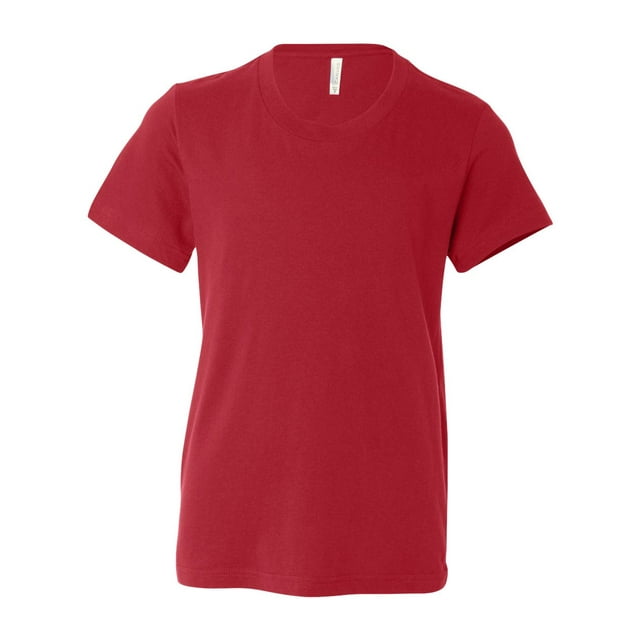 Bella Canvas T-Shirt en Jersey à Manches Courtes 3001Y, S, Rouge
