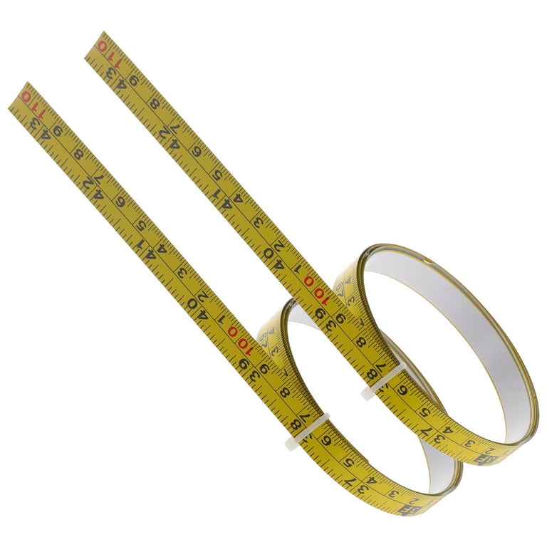 HARFINGTON Self Adhesive Tape Measure 400cm Metric Left to Right Reading  Sticky Measuring Tape Steel Workbench Ruler, Yellow
