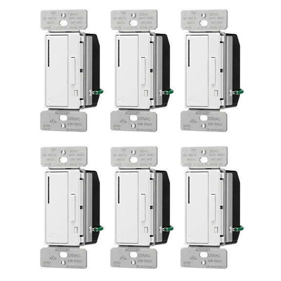 (case of 6) EATON RF9642-ZDW Z-Wave Plus Accessory Dimmer, White