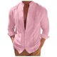 thumbnail image 1 of Camisa de manga larga lisa para hombre, prenda informal de vacaciones, cardigan, para vacaciones y comodidad diaria, 1 of 5