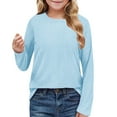 thumbnail image 2 of Jalioing Girls Long Sleeve Shirt Loose Comfy Crew Neck Casual Shirts Toddler Kids Soft Tunic Tops 3-14 Years, 2 of 7