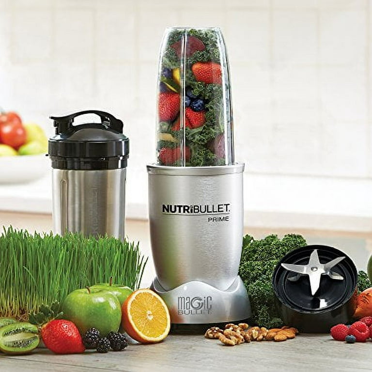 NutriBullet PRIME 12-Piece High-Speed Blender/Mixer System include  Stainless Steel Cup, Silver 320z (Used)