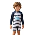 thumbnail image 7 of Shadoumai Boys Two Piece Rash Guard Swim Set Toddler Kids Long Sleeve Bathing Suit Swimwear Shirt with Trunks Quick Dry 5-12Y,Kids Swimsuits Boys 8-10,Kids Swimsuits Boys, 7 of 7