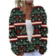 thumbnail image 2 of Cutuoiiu Christmas Womens Shirts Button Long Sleeve Cardigan Womens Funny Xmas Open Front Coat Gifts for Women, 2 of 5