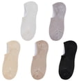 thumbnail image 1 of No Show Socks Cotton - 5 Pairs Solid Color Invisible Liner Socks Low Cut Socks, 1 of 10