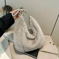 thumbnail image 5 of Zunfee Women's Faux Fur Hobo Bag - Gray, Free Size, Polyester Soft Texture Handbag with Faux Leather Shoulder Strap, Casual Fashion for Daily Use, 5 of 5