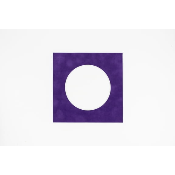 Crocus Suede Acid Free 7x7 Cirlce Picture Frame Mat with White Core Bevel Cut for 5x5 Pictures -