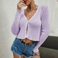 thumbnail image 2 of Vedolay Sweaters for Women Trendy Casual Cardigans Full Zipper Knitwear Sweaters Coat Purple,S, 2 of 4