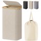 thumbnail image 1 of Cesta de ropa Lifewit de 100 litros con tapa y bolsa extraíble, color beige, 1 of 9