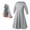 Gray, variant on Birthday Dresses for Girls New Girls Long Sleeve Solid Color Round Neck Dress Lace Turban Two Piece Muslim Children's Clothing Casual Party Tulle Sundress for Kids Toddler Ball Gown Blue New