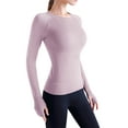 thumbnail image 4 of Coduop Women's Long Sleeve Yoga Tops Sports Running Shirt Breathable Athletic Slim Fit Top, 4 of 8
