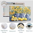 thumbnail image 6 of Yellow Lemon Wall Art for Kitchen, Vintage Citrus Fruit Canvas Print, Blue Pottery on Table Painting, Rustic Farmhouse Decor Framed Artwork, 6 of 6