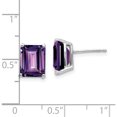 thumbnail image 4 of 14K White Gold 9X7mm Emerald Cut Amethyst Earrings (9 X 7) Made In United States xe68wam, 4 of 5