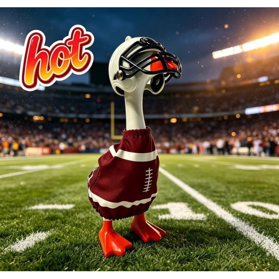 Mini Goose Outfit Football Theme Set, Decorative Desk Goose Clothes With Cap, 7 Inch Figurine Accessories Costume Set, Cute Home Office Table Decoration Gift Idea