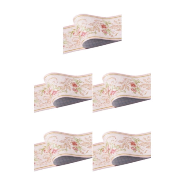 Matsuzay Línea de rodapié autoadhesiva de veteado de madera para papel tapiz de alta gama, mano de obra exquisita, jardín rosa seguro Type2 NO2
