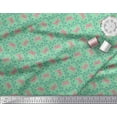 thumbnail image 3 of Soimoi Green Polyester Crepe Fabric Flower & Butterfly Print Fabric by Yard 52 Inch Wide, 3 of 3