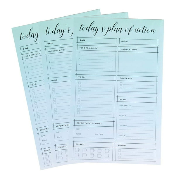 Daily Planner Notepad 3Pack TearOff Daily Planner Pads, Including
