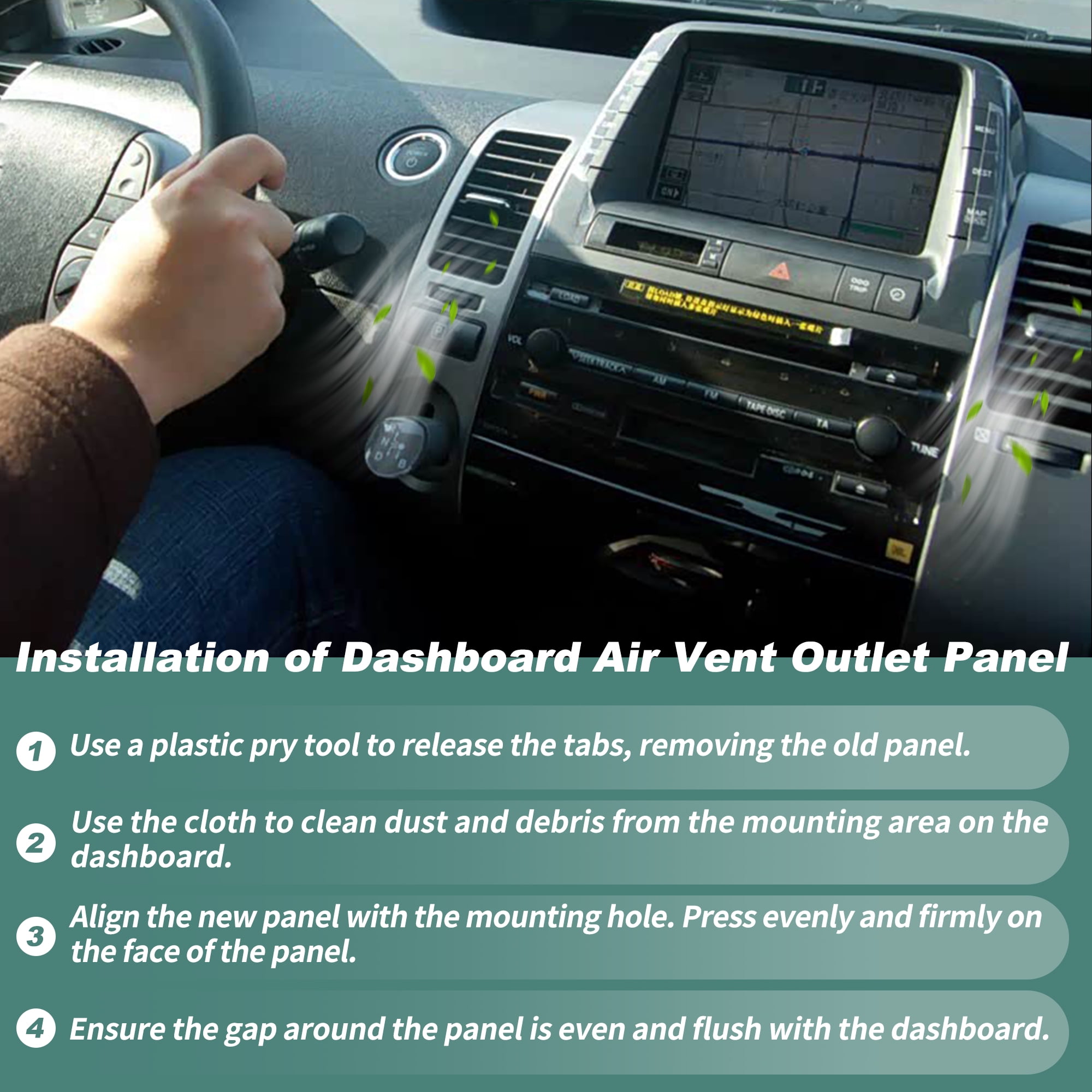 Unique Bargains Center AC Dash Air Vent Trim Panel for Nissan Frontier 2005-2020 Brown
