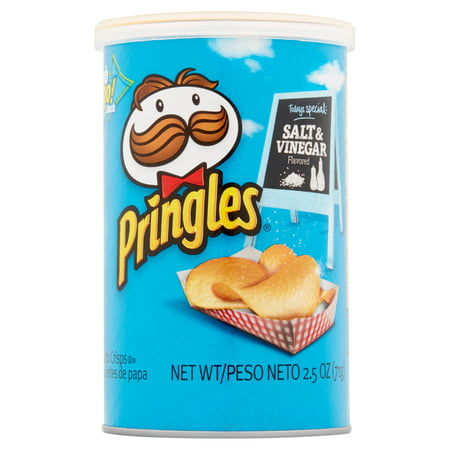 Pringles Salt & Vinegar Potato Crisps Chips, 2.5 oz (Pack of