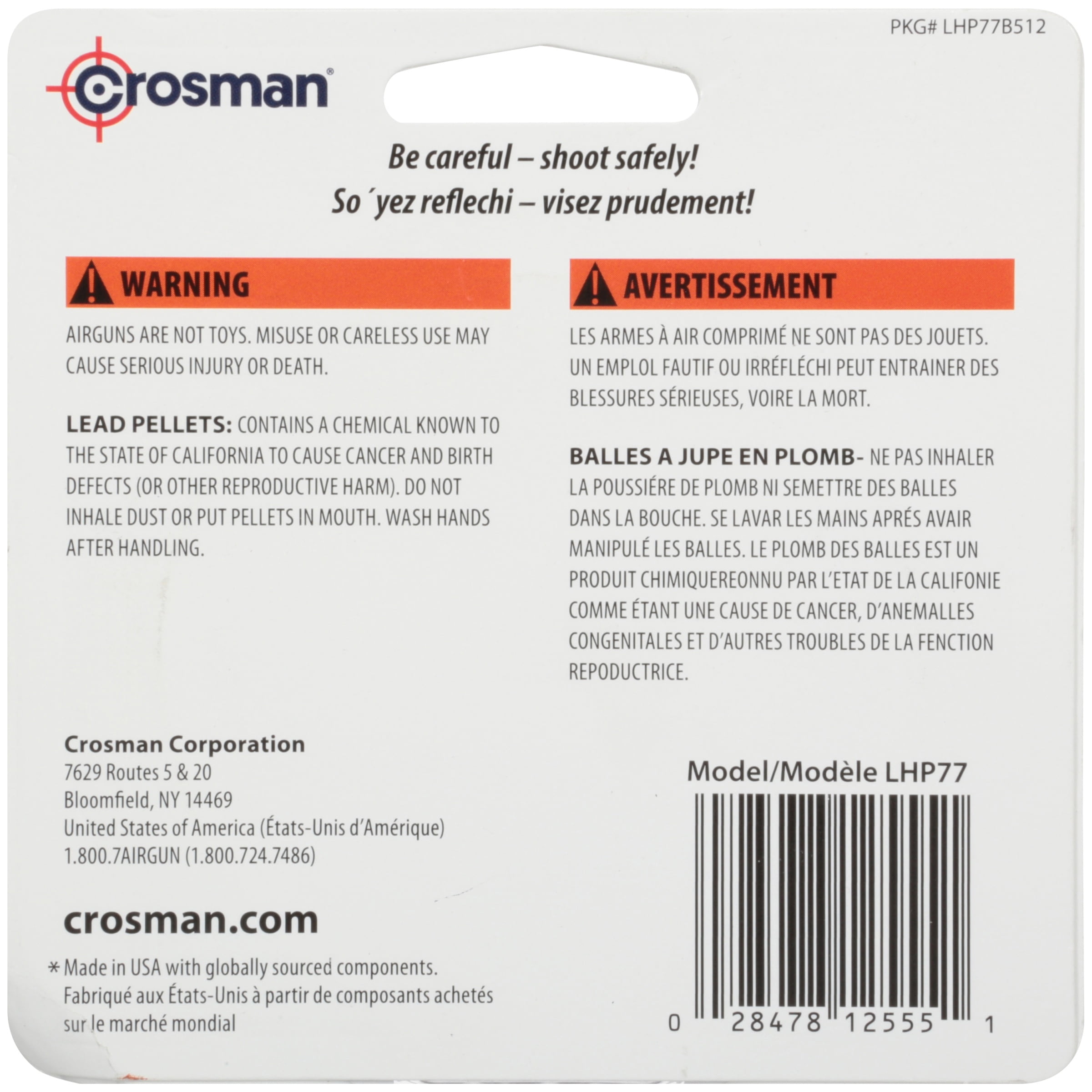 Crosman Premier Hollow Point 500 Pellets in a Tin. LHP77 Ammunition