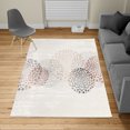 thumbnail image 2 of Abstract Turkish Area Rug, Modern and Cool Design Surreal Dots Like and Circled Design Art, Soft Carpet for Living Room Decor with Distressed Look, 2.6' x 5', Pale Salmon, by Ambesonne, 2 of 4