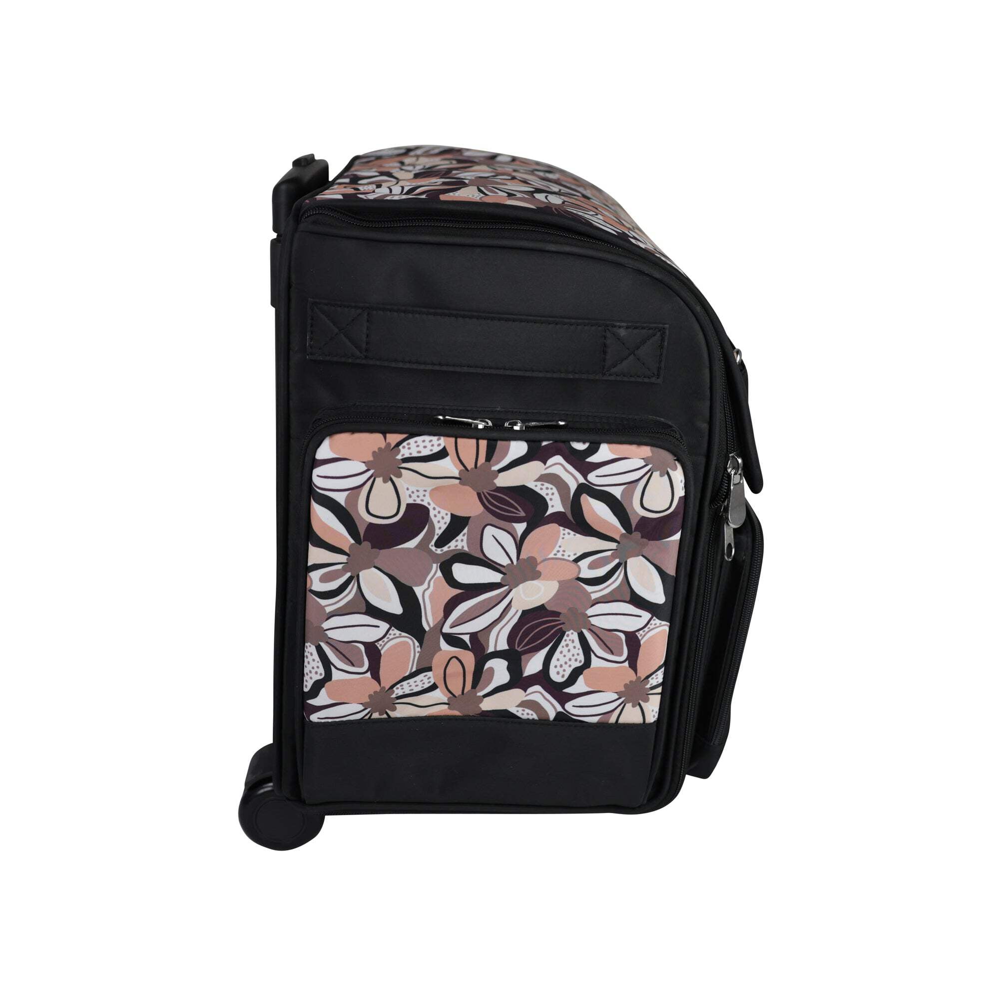 Deluxe Collapsible Rolling Scrapbook Case, Brown  Floral