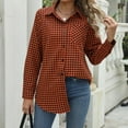 thumbnail image 3 of Womens Plaid Shacket Jacket Soft Button Down Shirt Roll Up Long Sleeve Shirt Blouses Preppy Clothes for Teen Girls, 3 of 6