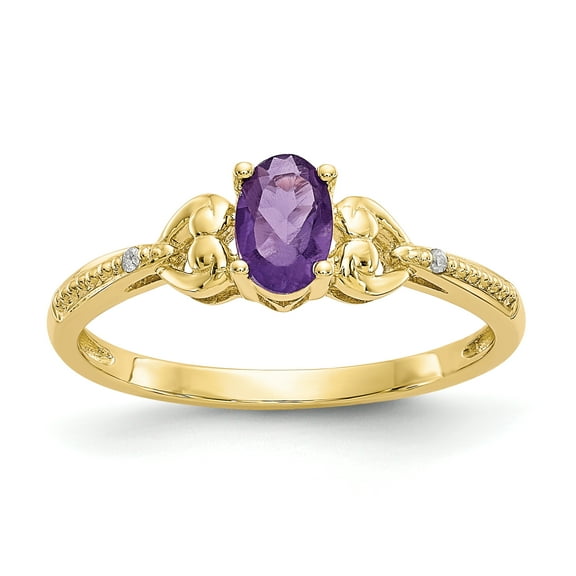 10K Amethyst and Diamond Ring