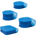 thumbnail image 3 of Silipint Silicone Go Go Bowl Set with Attached Lids, BPA-Free Reusable Food Storage Containers, Microwave, Freezer & Dishwasher Safe, Deep Pool Color, 4-Piece Set (10 oz, 20 oz, 30 oz & Sandwich Size, 3 of 9