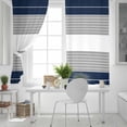 thumbnail image 5 of Fsddascl Navy Blue Grey Stripe Blackout Curtains for Bedroom/Living Room, Thermal Insulated Kitchen Curtains, Modern Art Horizontal Striped Grommet Darkening Window Treatment Drapes 27.5"x39"x2, 5 of 8