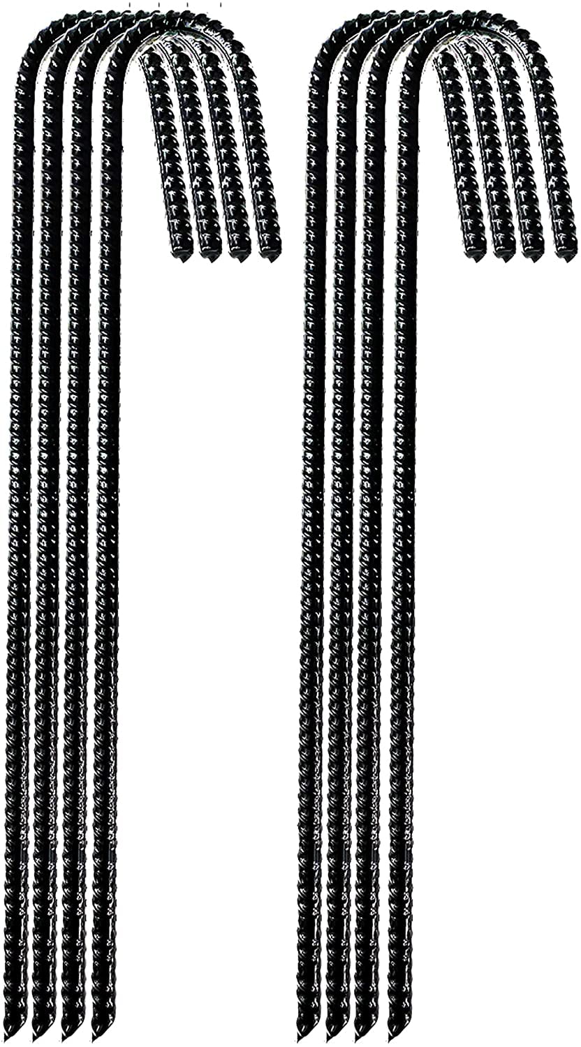 16" Ground Anchor Rebar Stakes Heavy Duty 8 Pcs J Hook Curved Steel