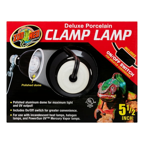 Zoo Med Deluxe Porcelain Clamp Lamp, 5.5", 100 Watt