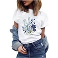 thumbnail image 2 of GaThRRgYP Summer Tops,Womens Plus Size Tops Short Sleeve,Summer Women's Fashion Floral Plant Print Female Round Neck Loose T-Shirt, 2 of 9