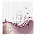 thumbnail image 2 of Ambesonne Abstract Shower Curtain, Victorian Curvy Lines Art, 69"Wx70"L, Grey Pink, 2 of 4