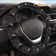 thumbnail image 5 of Xecao Rose Full Moon Black Wolf patten Stretch Elastic Steering Wheel Cover, fits all vehicles, 15-inch diameter, 5 of 6